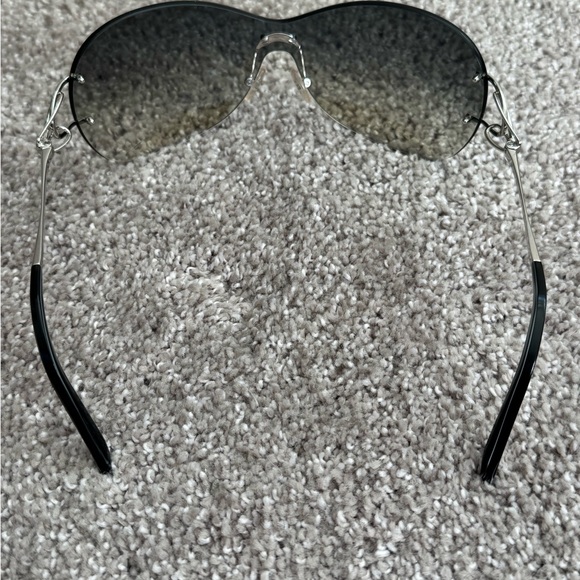 French handmade Fred sunglasses women’s silver arm gradient shield lenses NEW - Picture 5 of 12